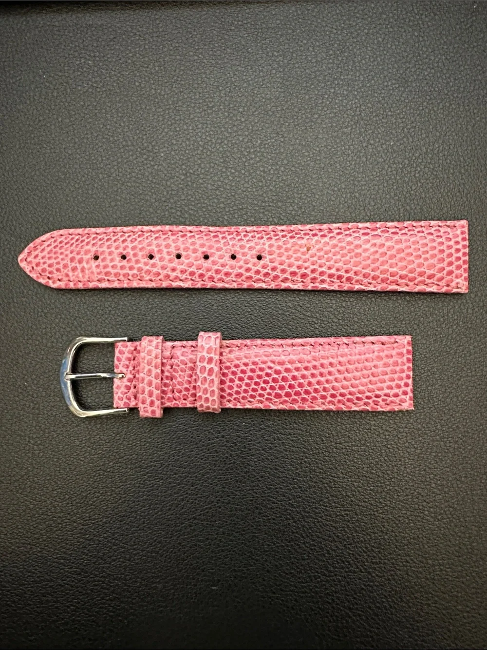 Hamilton Pink Lizard Leather 18mm Watch Strap with Silver Buckle